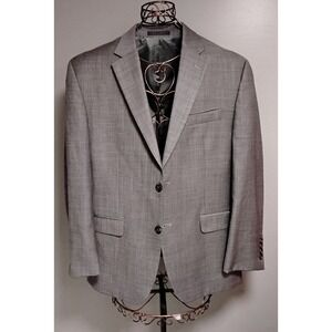 CHAPS Mens Grey Wool Two Button Blazer Sport Coat Jacket Size 42S